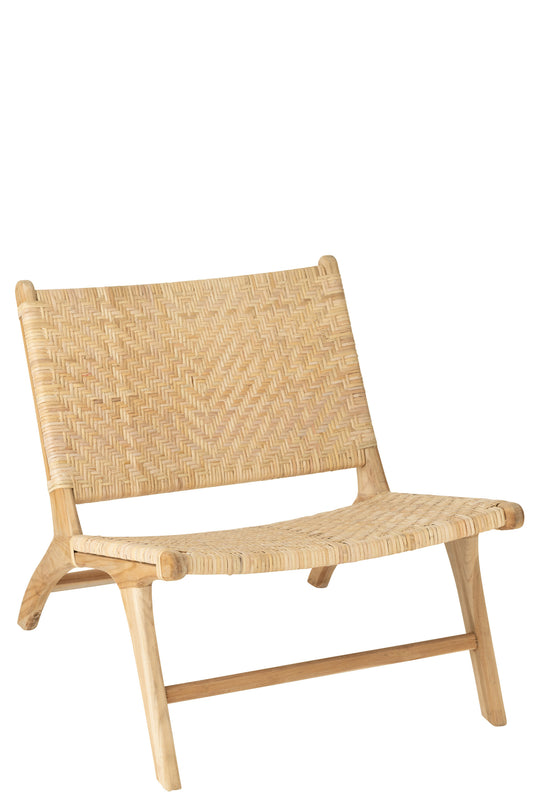 LOUNGE CHAIR TIGHT WEAVING RATTAN NATURAL