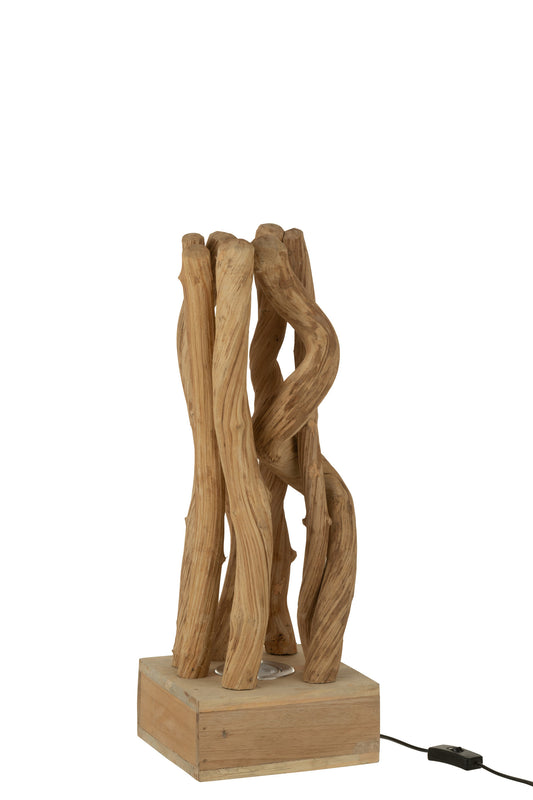 TABLE LAMP INTERTWINED BRANCHES WOOD NATURAL