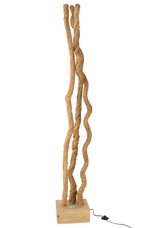 FLOOR LAMP INTERTWINED BRANCHES WOOD NATURAL