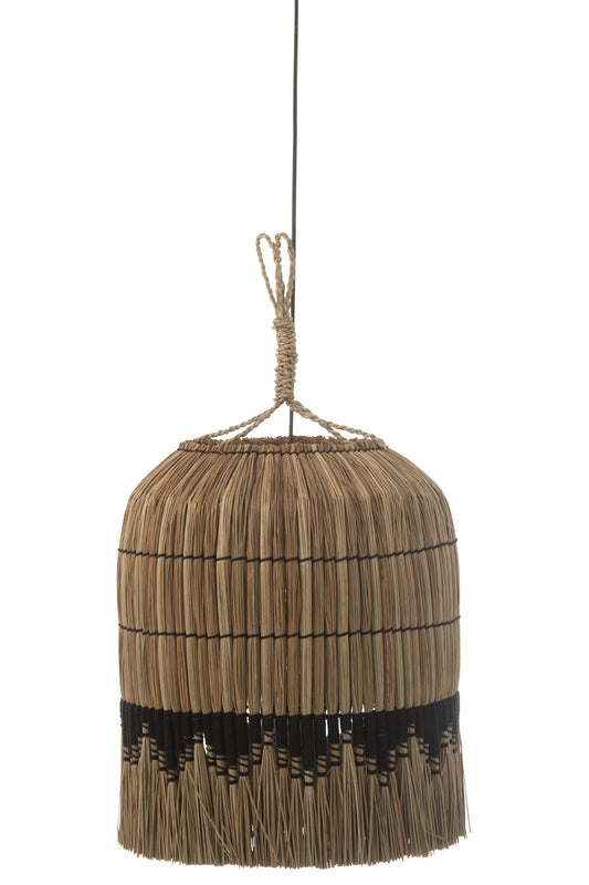 HANGING LAMP THREAD PATTERN SEAGRASS NATURAL/BLACK
