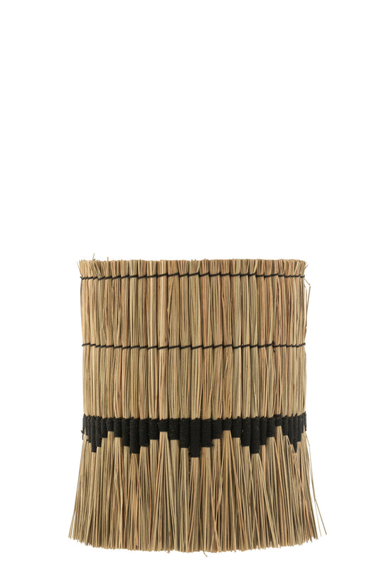 LAMPSHADE THREAD PATTERN SEAGRASS NATURAL/BLACK SMALL