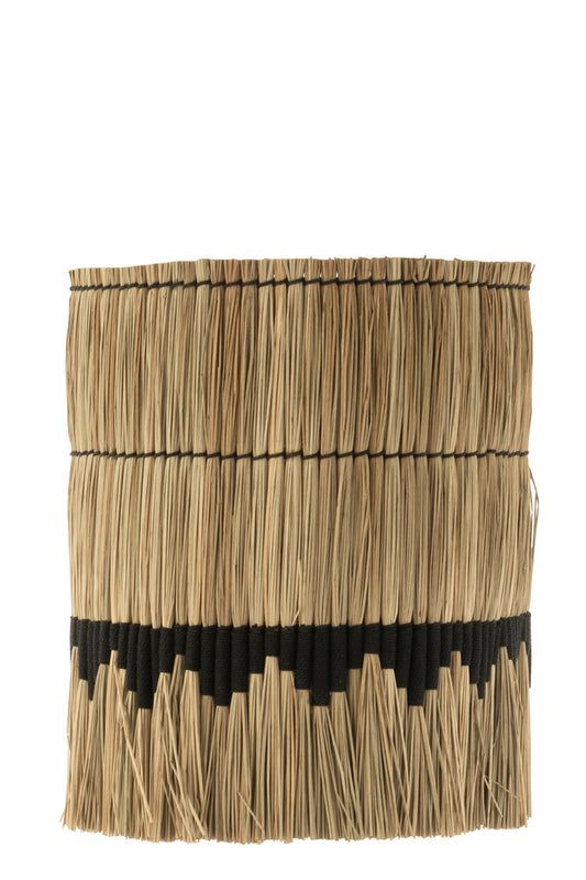 LAMPSHADE THREAD PATTERN SEAGRASS NATURAL/BLACK LARGE