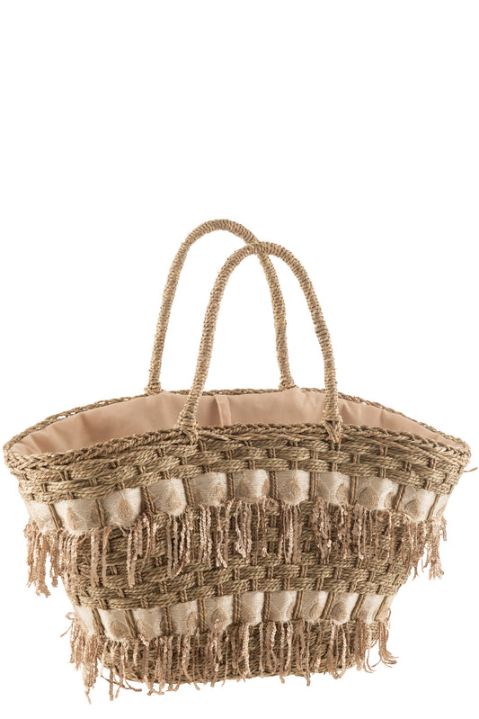 BEACH BAG REED SEQUINS NUDE