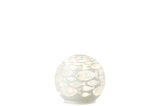 BALL DECO FISHES LED GLASS WHITE SMALL