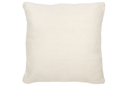 CUSHION WOVEN WOOL CREAM LARGE