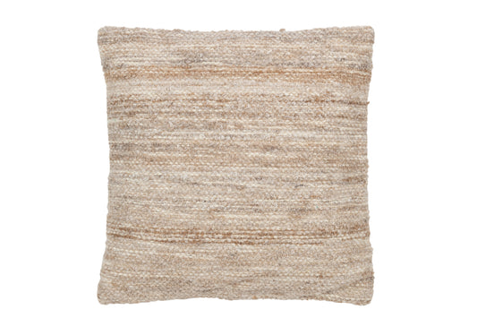 CUSHION SEMI-PLAIN WEAVING WOOL BEIGE