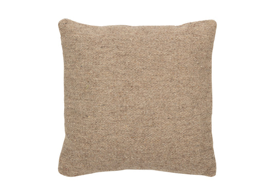 CUSHION WOVEN WOOL BEIGE