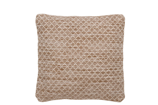 CUSHION SQUARES OUTDOOR POLYESTER BROWN/WHITE