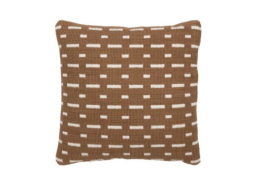 CUSHION LINES OUTDOOR POLYESTER BROWN/WHITE