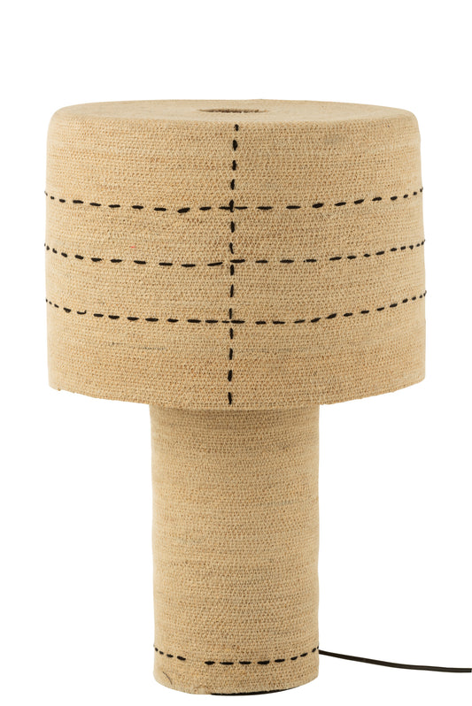 TABLE LAMP DOTTED LINES SEAGRASS NATURAL/BLACK