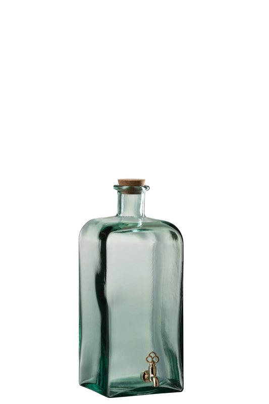 BEVERAGE DISPENSER BOTTLE GLASS TRANSPARENT LARGE