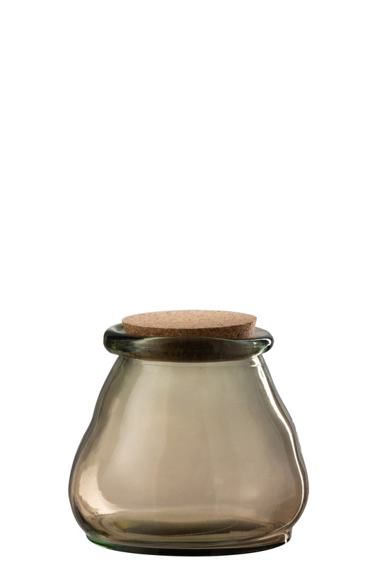 STORAGE JAR GLASS LIGHT BROWN LARGE