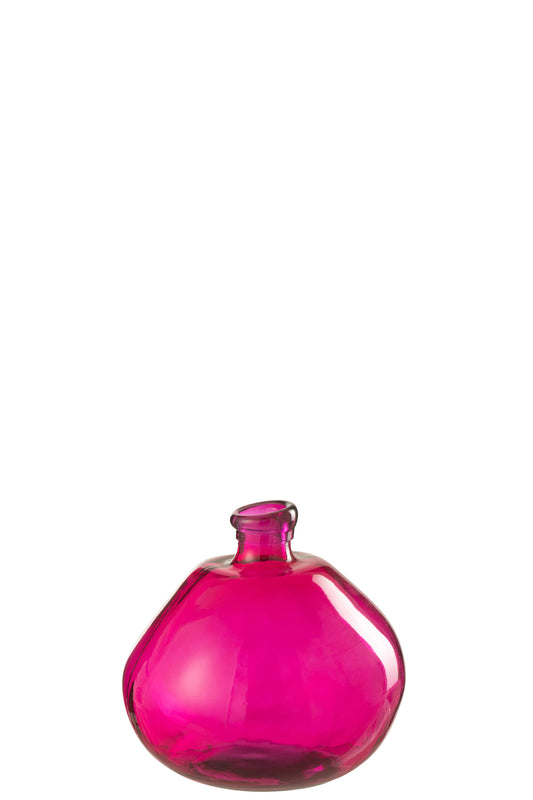 VASE BUBBLE GLASS FUSCHIA