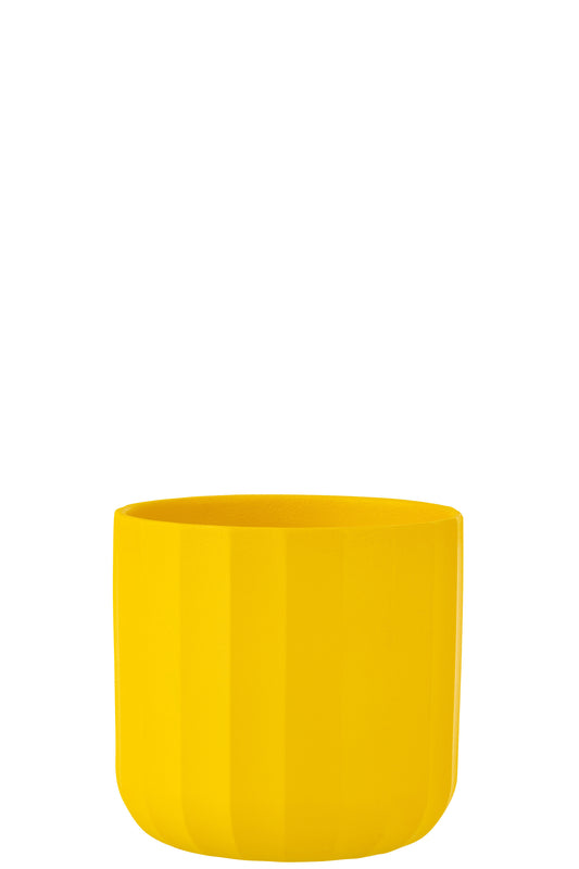 FLOWERPOT SUMMER CERAMIC YELLOW LARGE