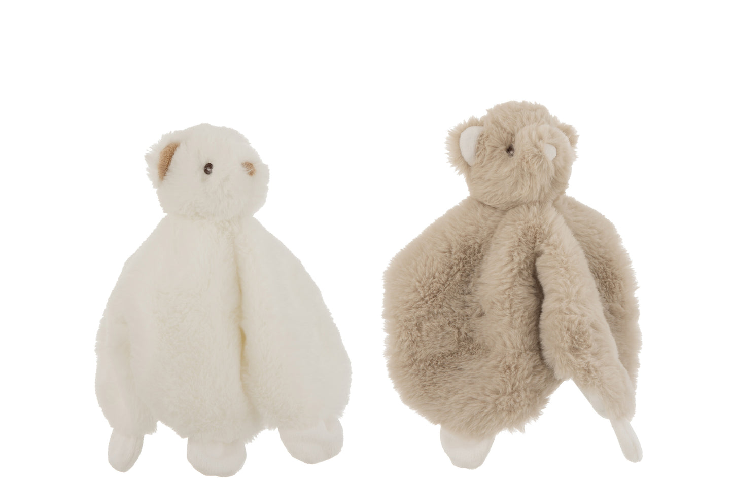 DOUDOU BEAR PLUSH WHITE/GREY ASSORTMENT OF 2