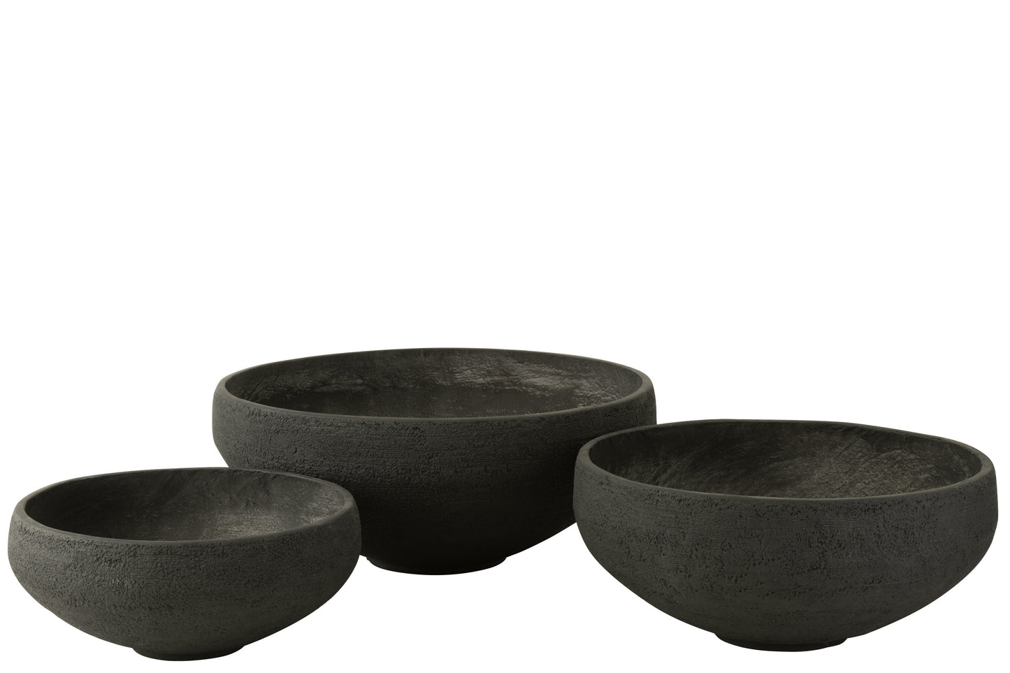 SET OF 3 DISH FIBER CLAY BLACK