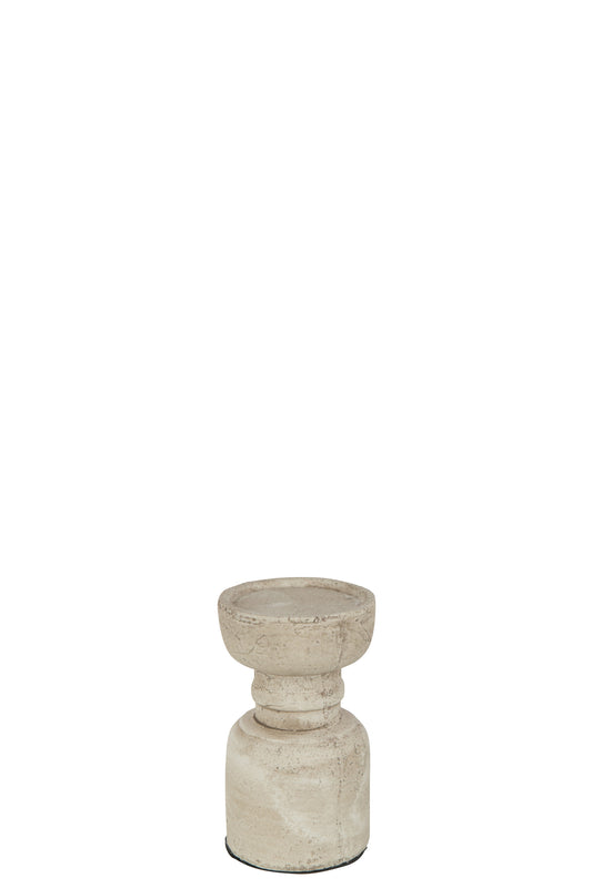 CANDLEHOLDER TERRACOTTA BEIGE SMALL