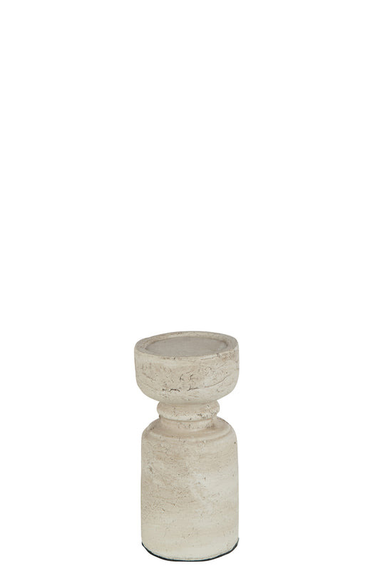 CANDLEHOLDER TERRACOTTA BEIGE MEDIUM