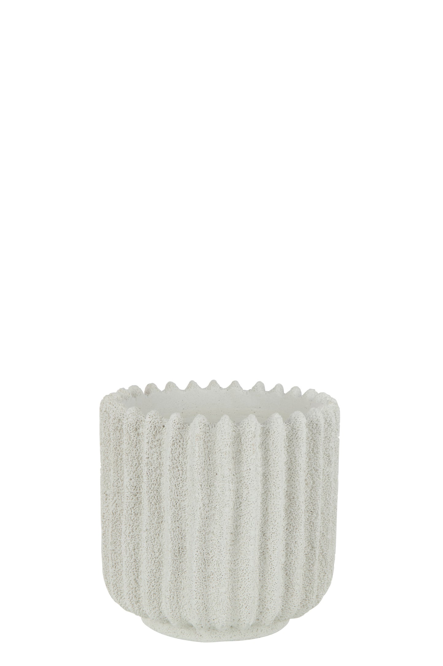 FLOWERPOT STRIPE CEMENT WHITE LARGE