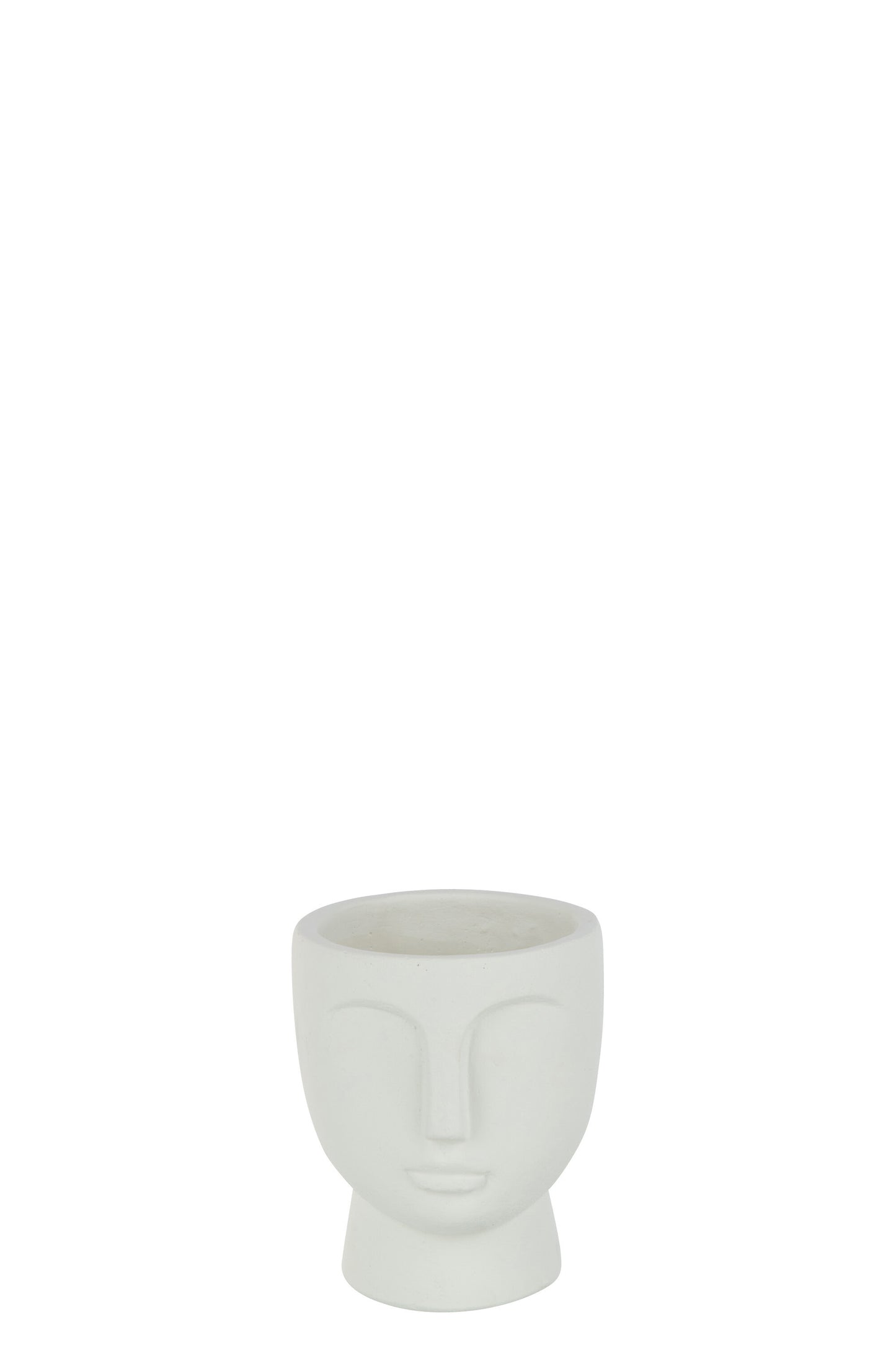 FLOWERPOT FACE CEMENT WHITE SMALL