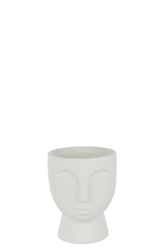 FLOWERPOT FACE CEMENT WHITE MEDIUM