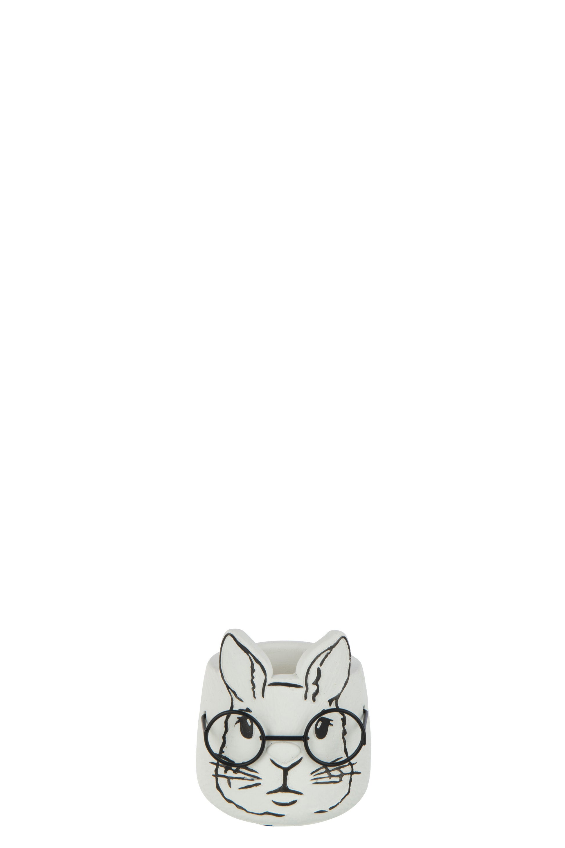 FLOWERPOT RABBIT CEMENT WHITE SMALL