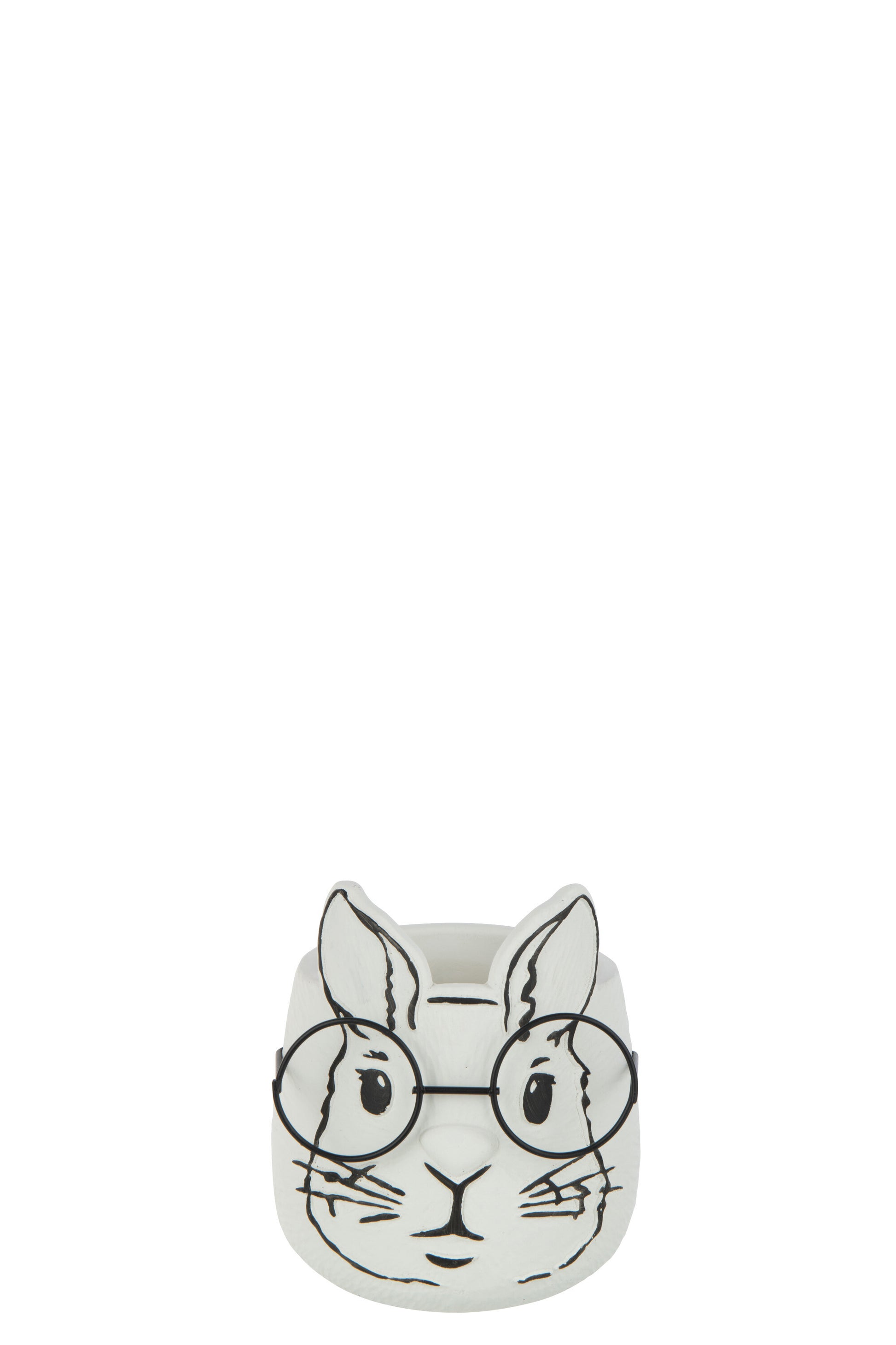 FLOWERPOT RABBIT CEMENT WHITE MEDIUM