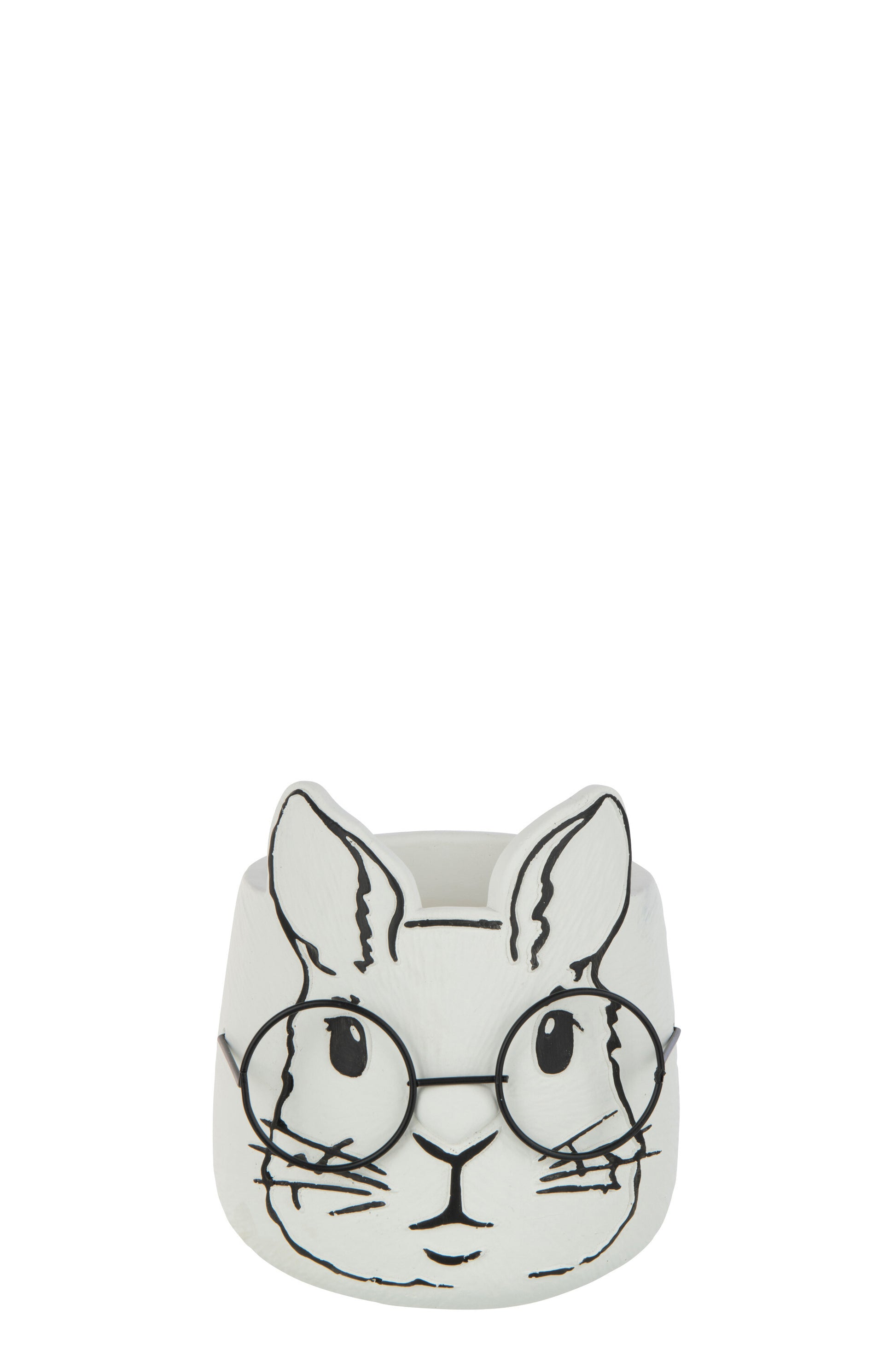 FLOWERPOT RABBIT CEMENT WHITE LARGE