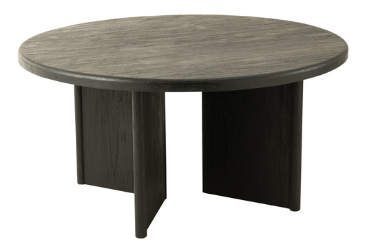 TABLE ROUND TEAK WOOD BLACK