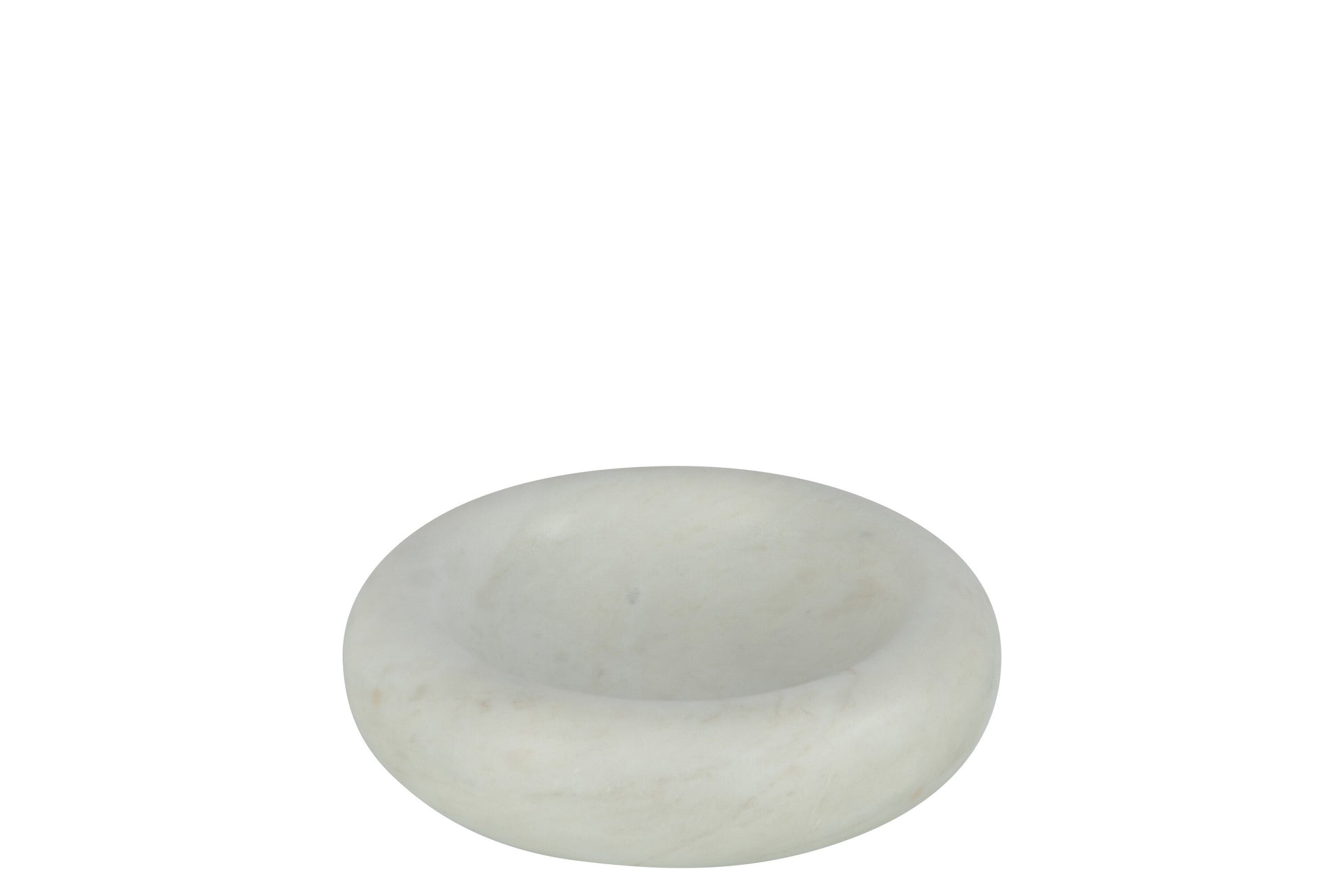 BOWL ROUND LOW MARBLE WHITE SMALL