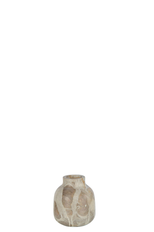 VASE BOTTLE MARBLE BEIGE SMALL