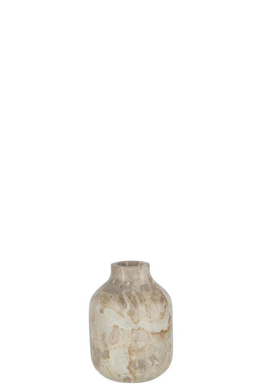 VASE BOTTLE MARBLE BEIGE LARGE