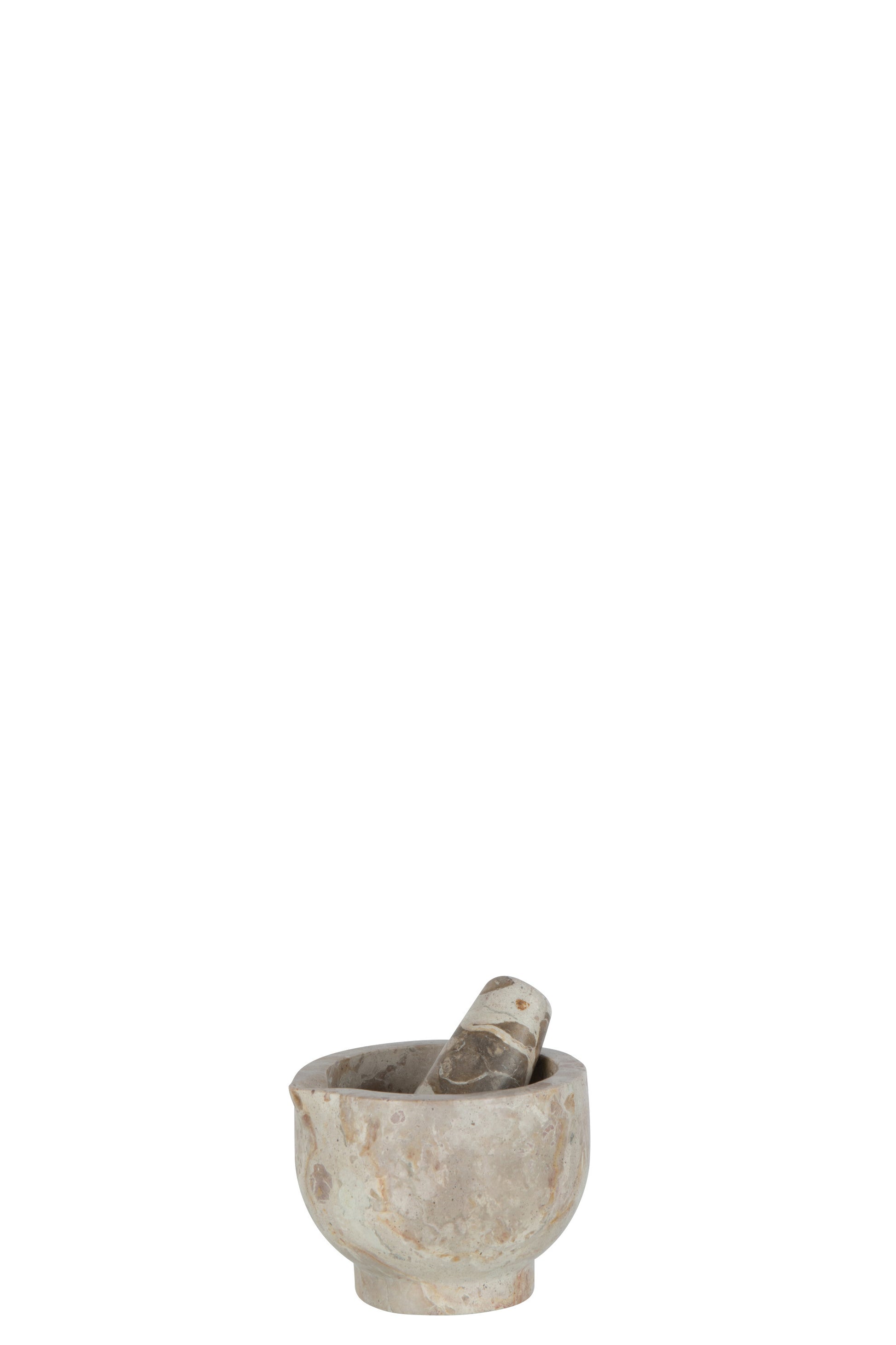 MORTAR+PESTLE MARBLE BEIGE