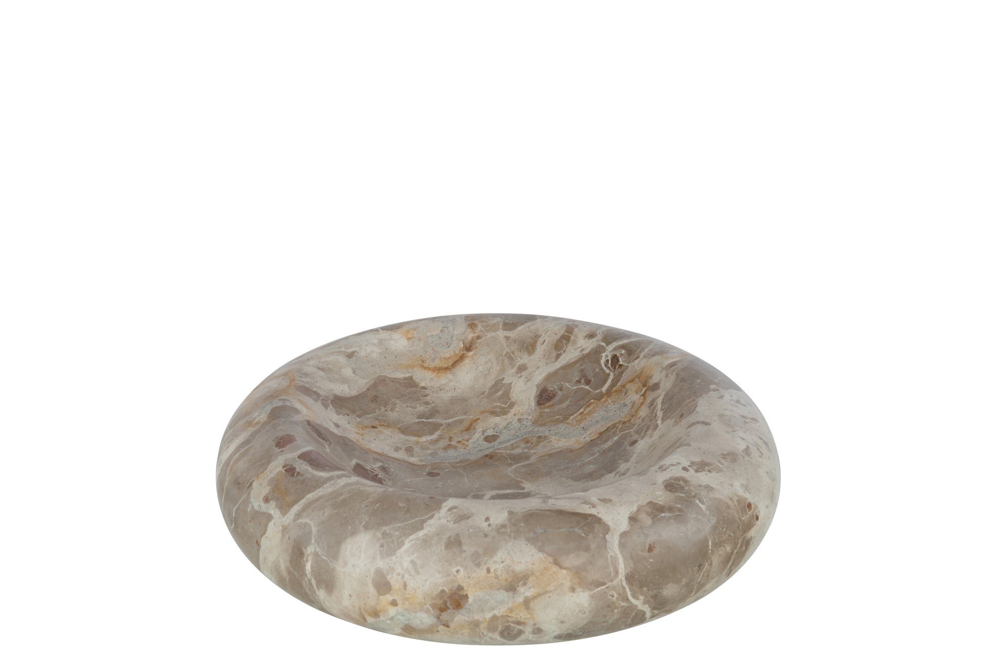 BOWL ROUND LOW MARBLE BEIGE LARGE