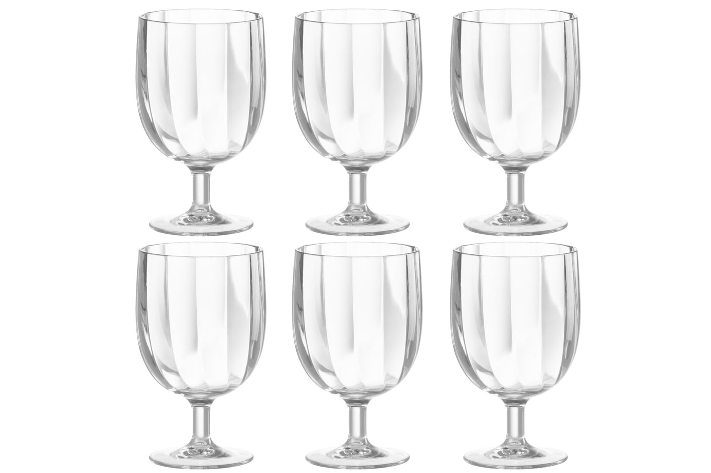 BOX OF 6 PIECES WINE GLASS PLASTIC TRANSPARENT