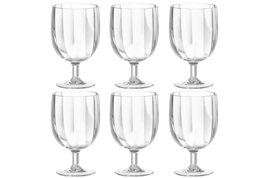 BOX OF 6 PIECES WINE GLASS PLASTIC TRANSPARENT