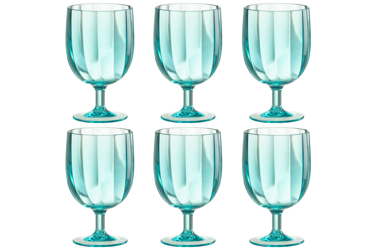 BOX OF 6 PIECES WINE GLASS PLASTIC BLUE