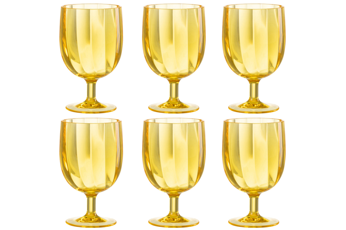 BOX OF 6 PIECES WINE GLASS PLASTIC YELLOW