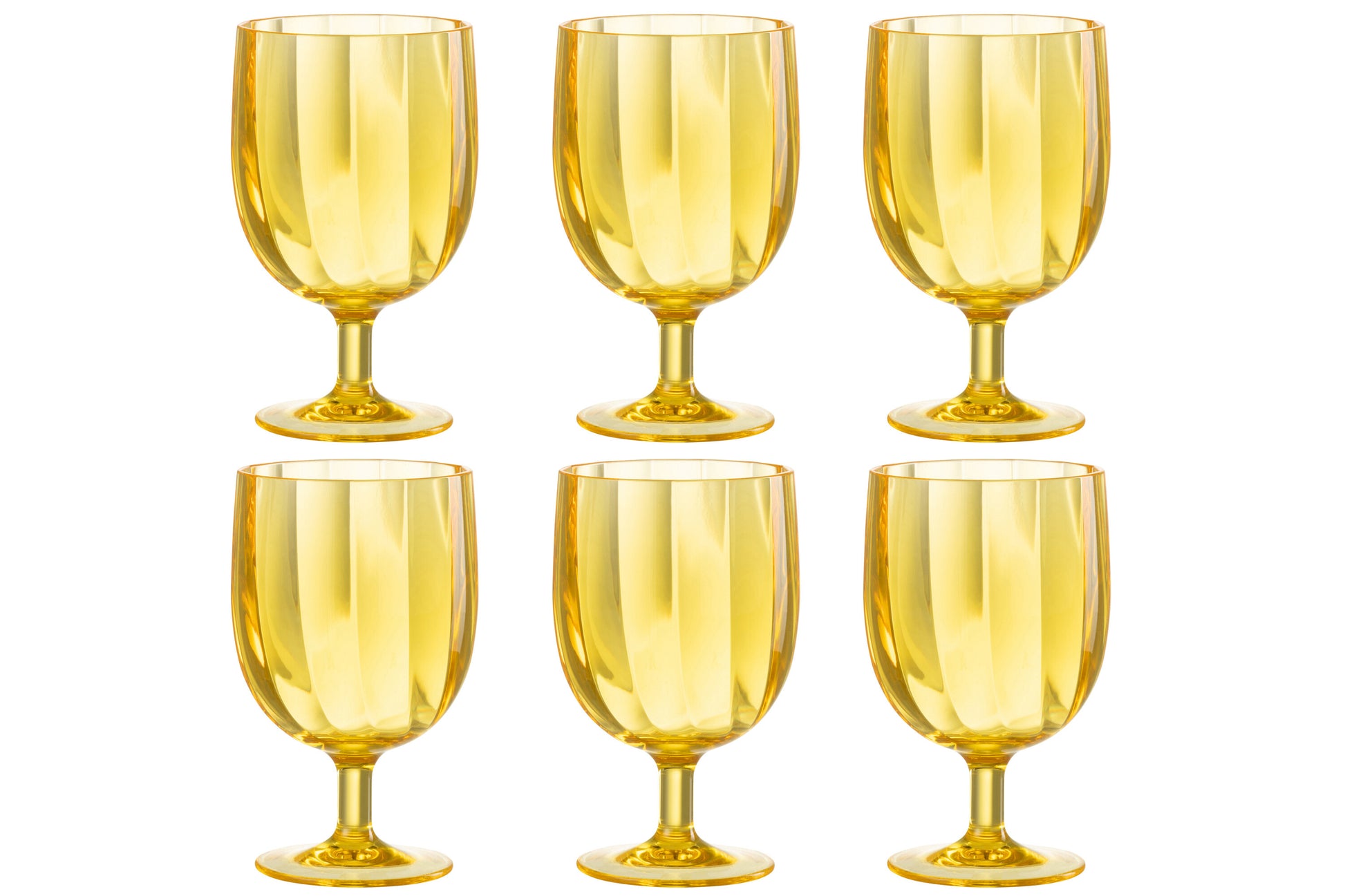 BOX OF 6 PIECES WINE GLASS PLASTIC YELLOW