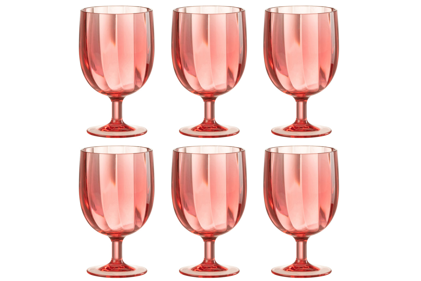 BOX OF 6 PIECES WINE GLASS PLASTIC RED