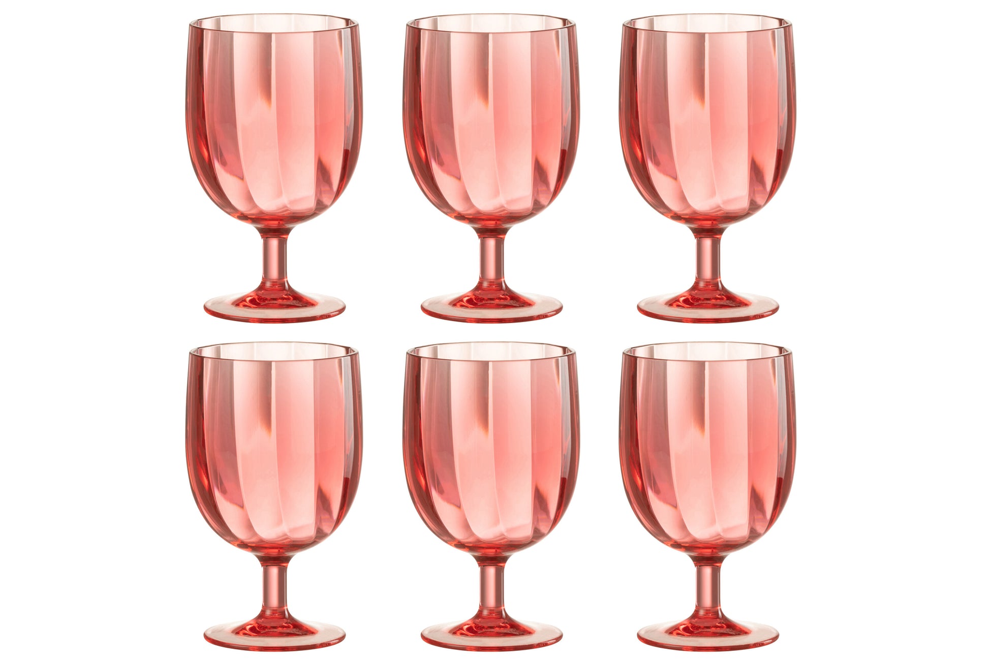 BOX OF 6 PIECES WINE GLASS PLASTIC RED