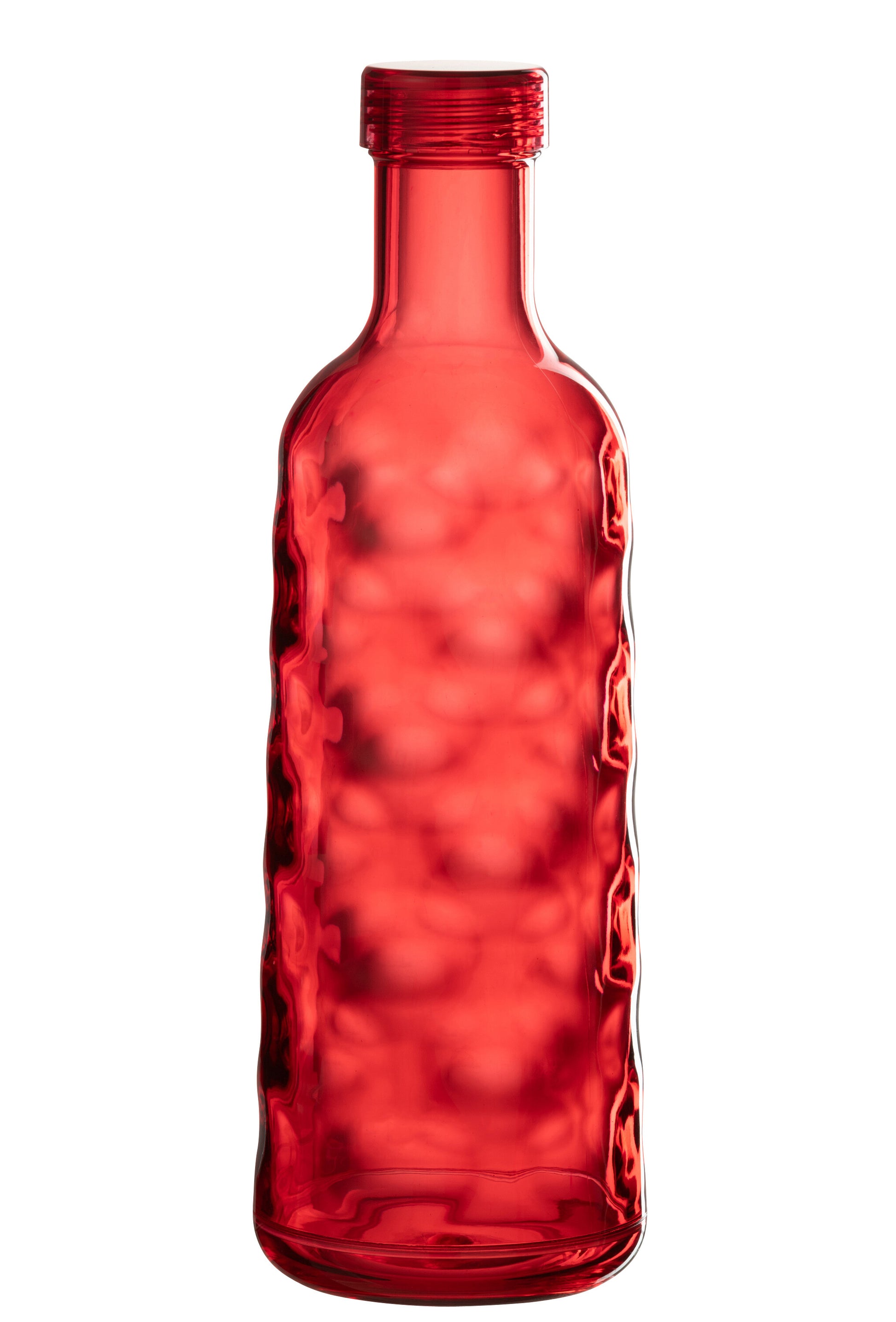 BOTTLE HAMMERED IN GIFTBOX PLASTIC RED