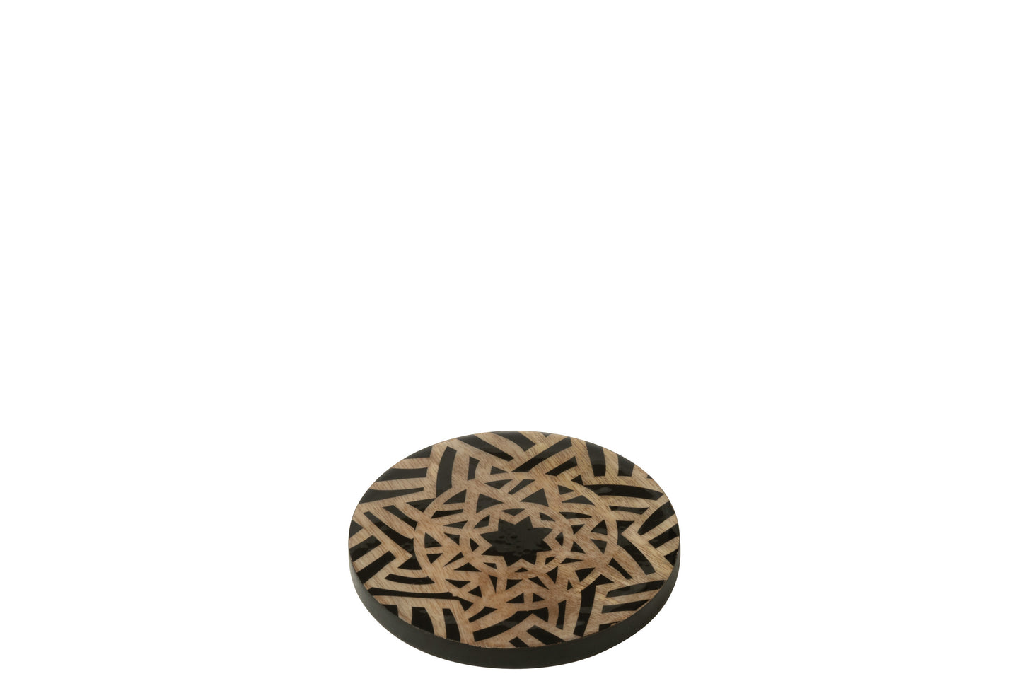 SET OF 4 COASTER STAR MANGO WOOD BLACK/NATURAL