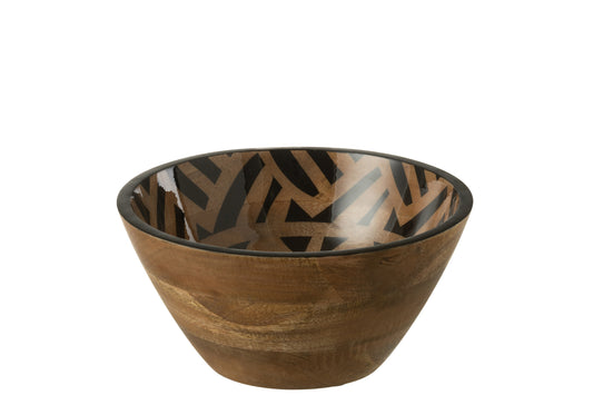 BOWL STAR MANGO WOOD BLACK/NATURAL MEDIUM