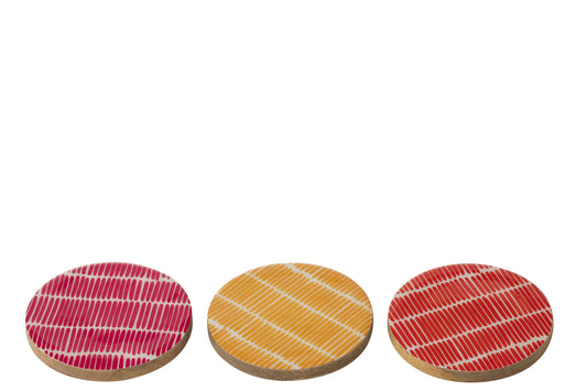 SET OF 4 COASTER MANGO WOOD MIX ASSORTMENT OF 3