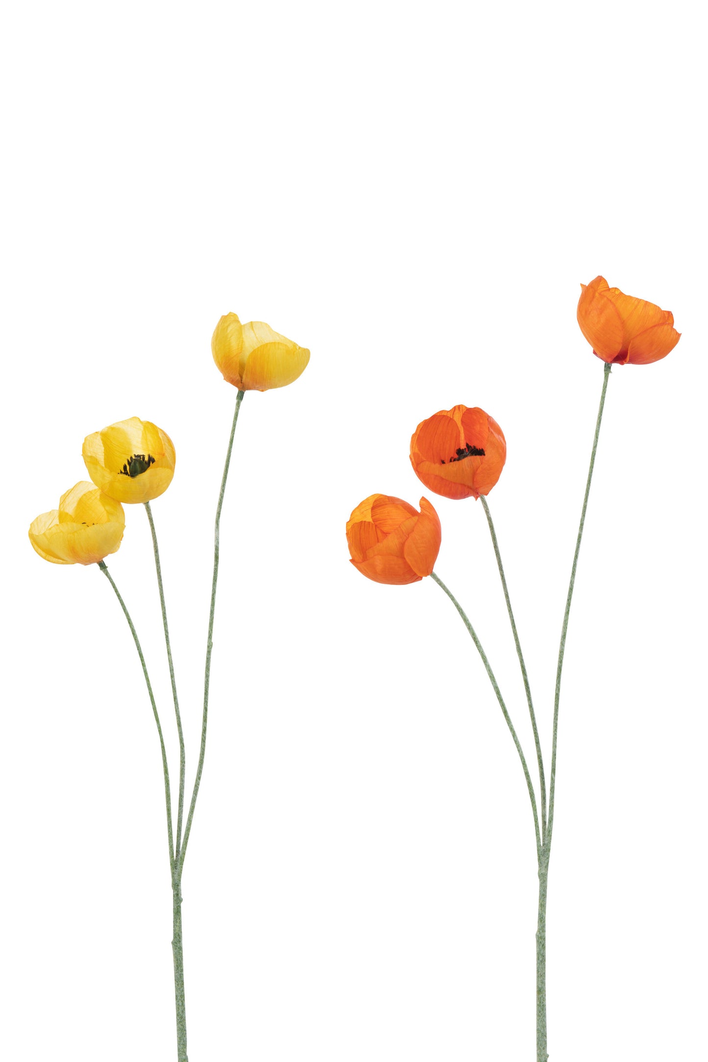 POPPY SPRAY ARTIFICIAL YELLOW/ORANGE ASSORTMENT OF 2