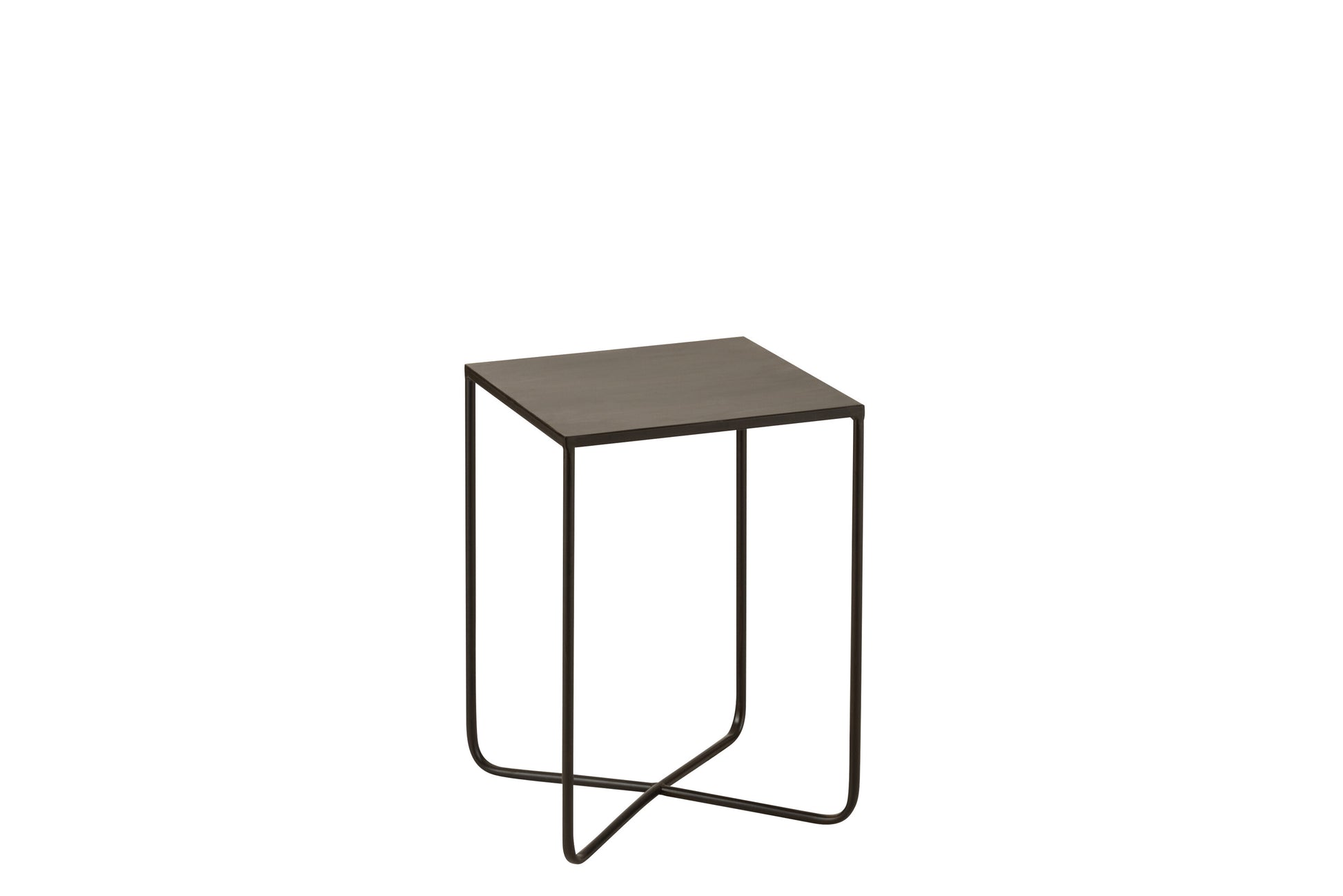 SIDETABLE CROSS FRAME METAL BLACK