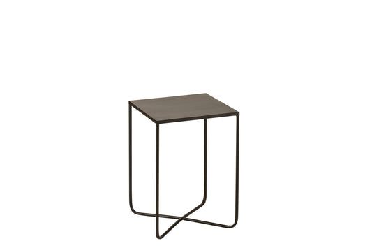 SIDETABLE CROSS FRAME METAL BLACK