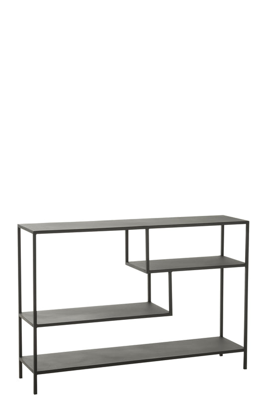 RACK LOW IRREGULAR LEVELS METAL BLACK