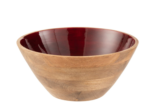 BOWL MANGO WOOD BURGUNDY LARGE